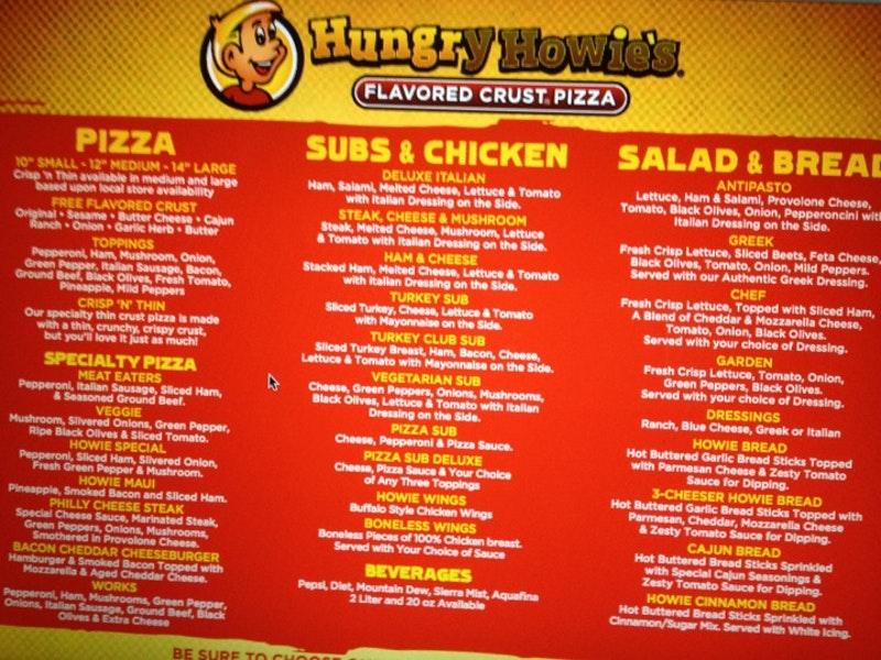 Hungry Howie's Pizza меню
