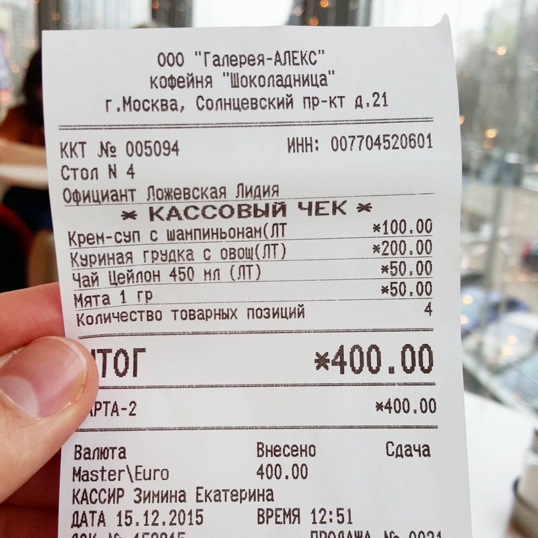 Шоколадница меню
