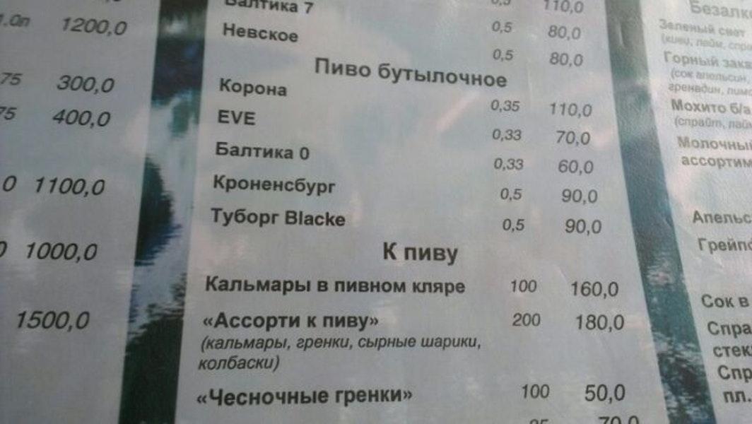 Кафе Севан меню