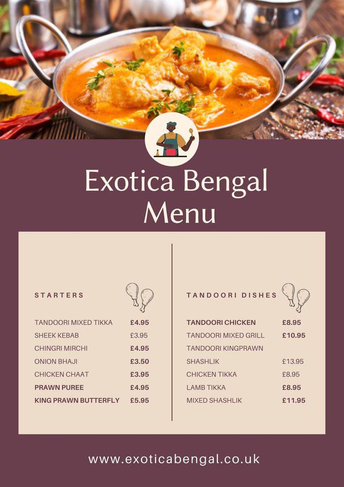 Exotica Asian Cuisine меню