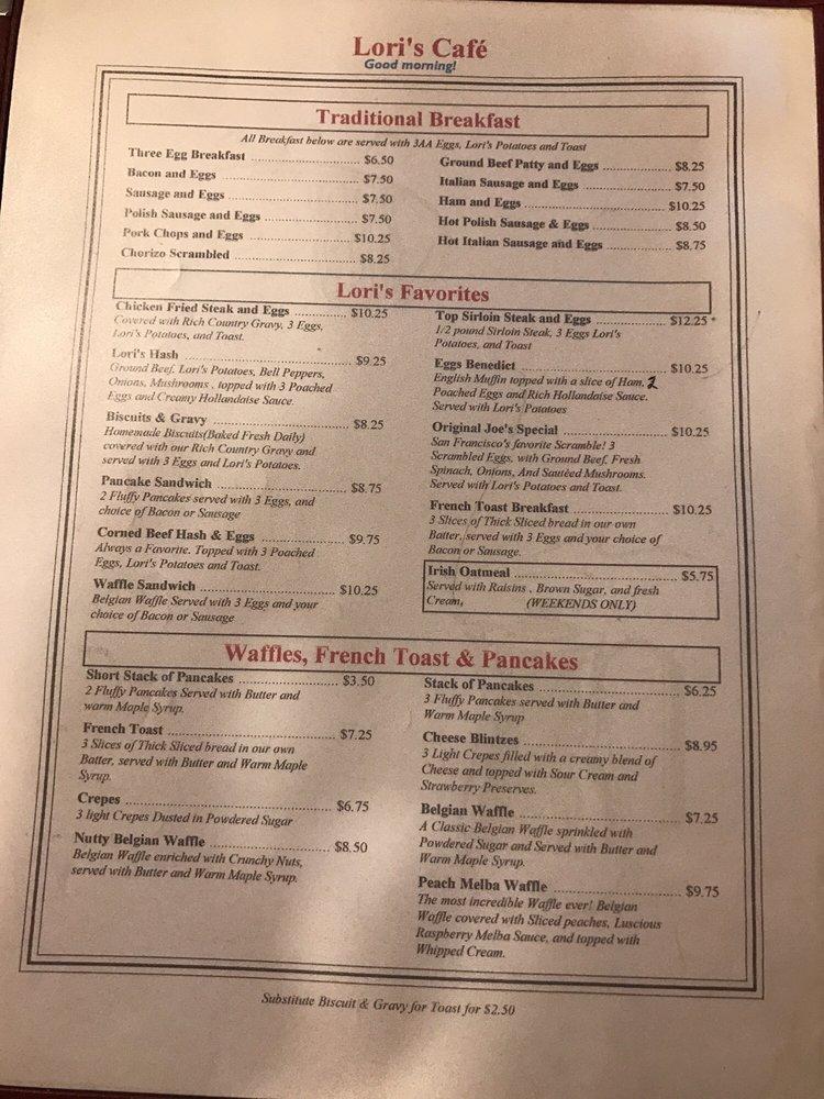 Joanna's Cafe меню
