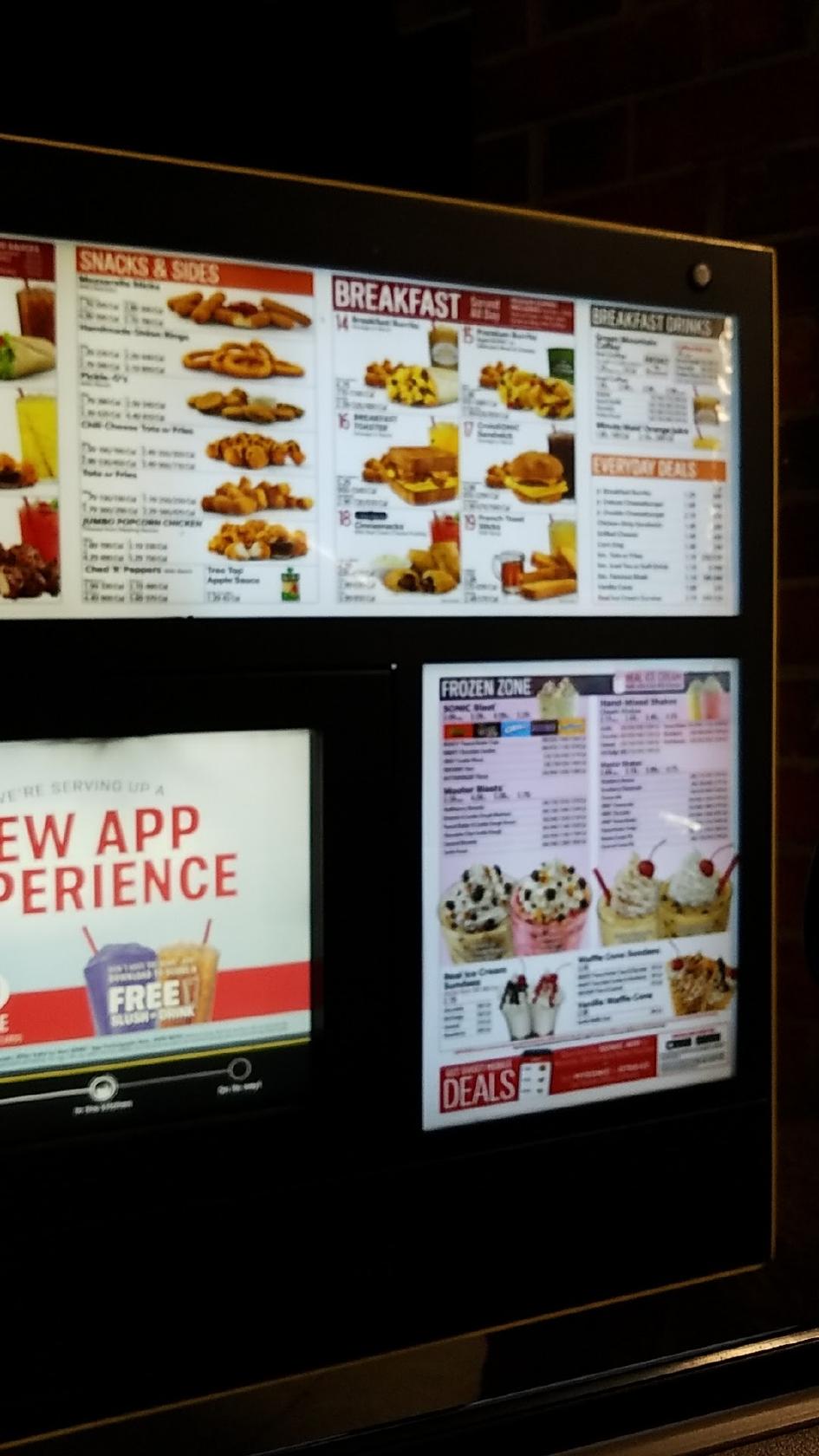 Sonic Drive-In меню