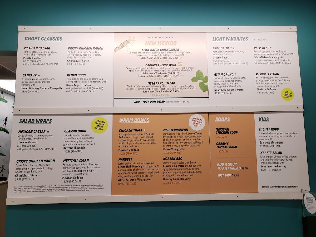 Chopt Creative Salad Co. меню