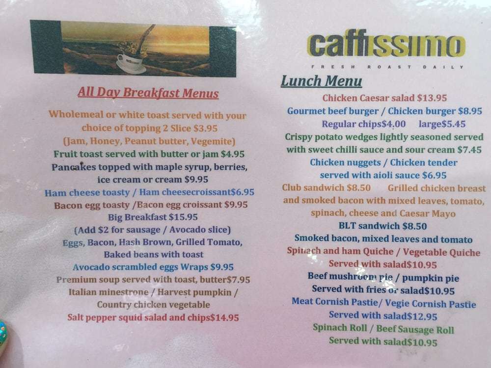 Caffissimo меню