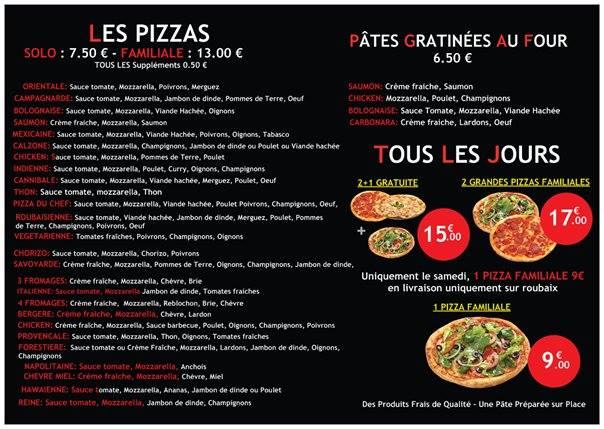 Mister Pizza Roubaix Roubaix меню