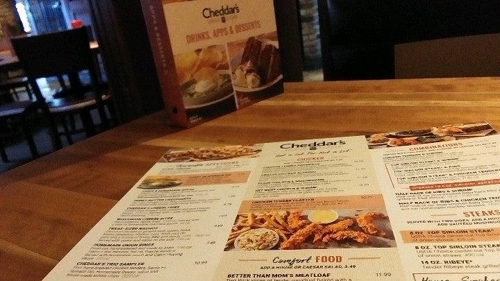 Cheddars меню