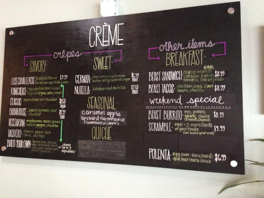 Crème Cafe меню