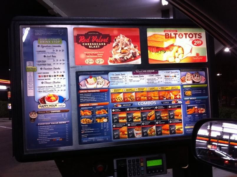 Sonic Drive-In меню