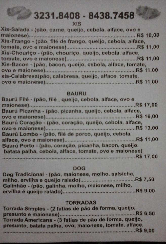 Porto pasteis e Lanches меню