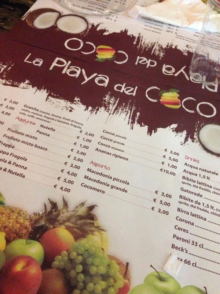 La Playa Del Coco меню