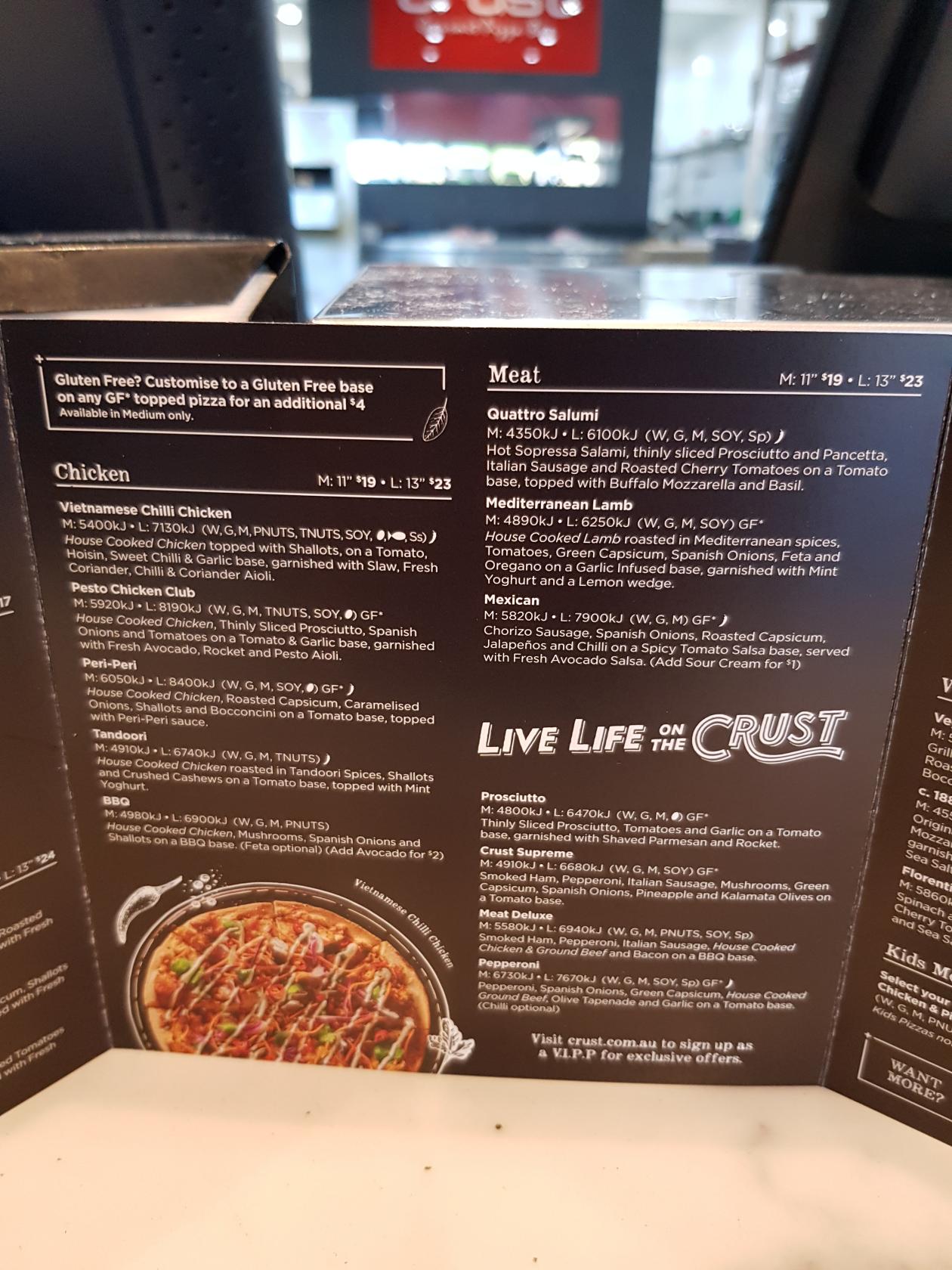 Crust Pizza Bentleigh меню
