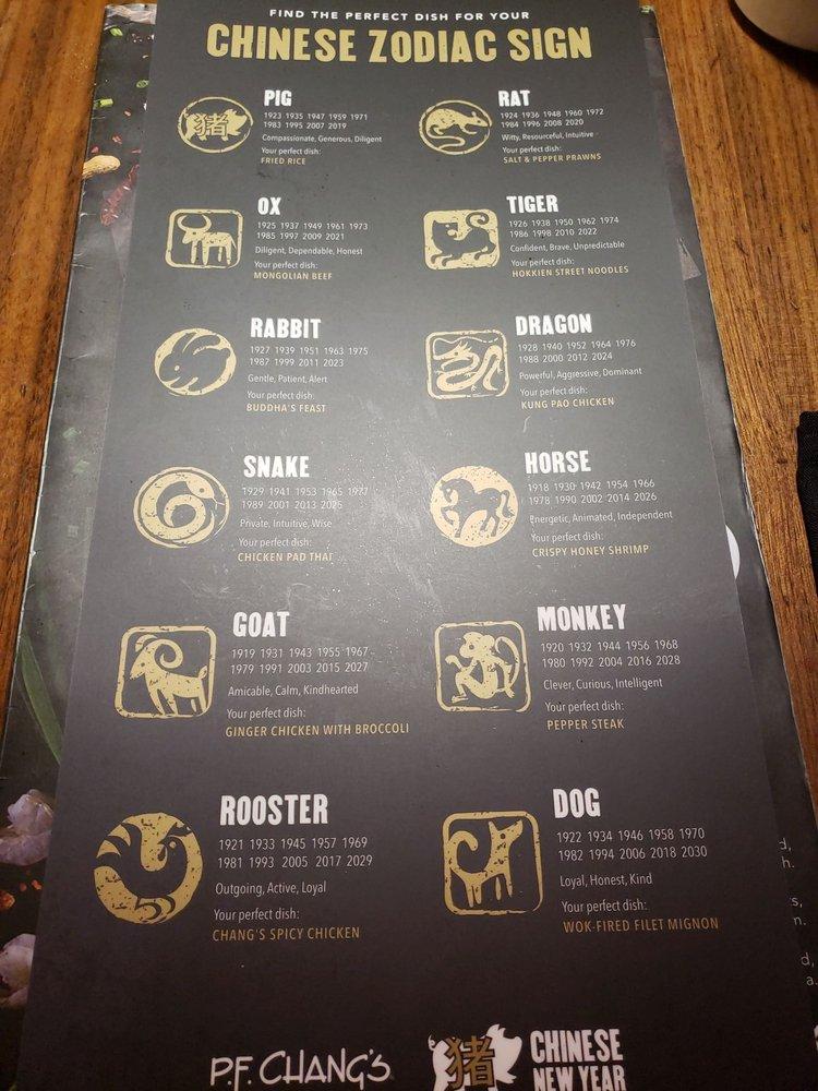 P.F. Chang's меню