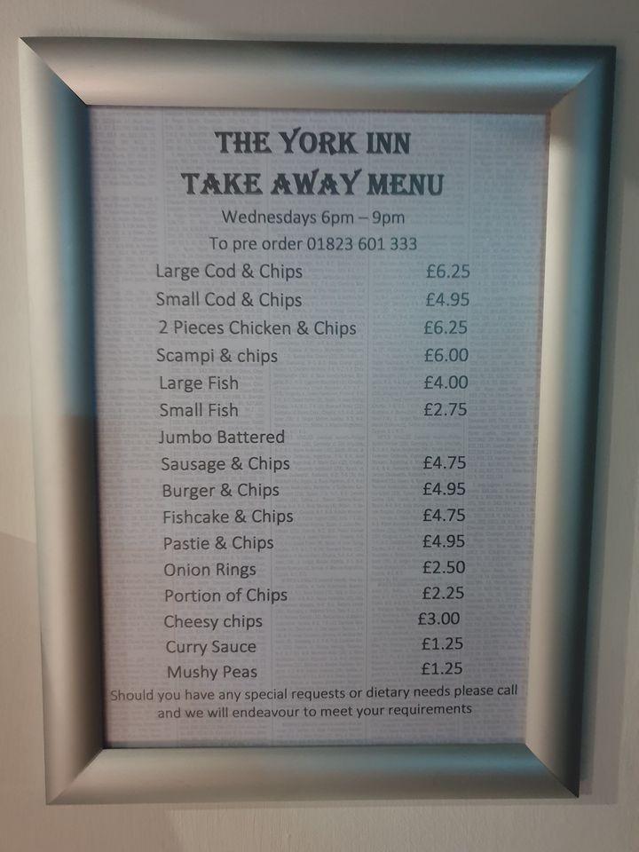 York Inn меню
