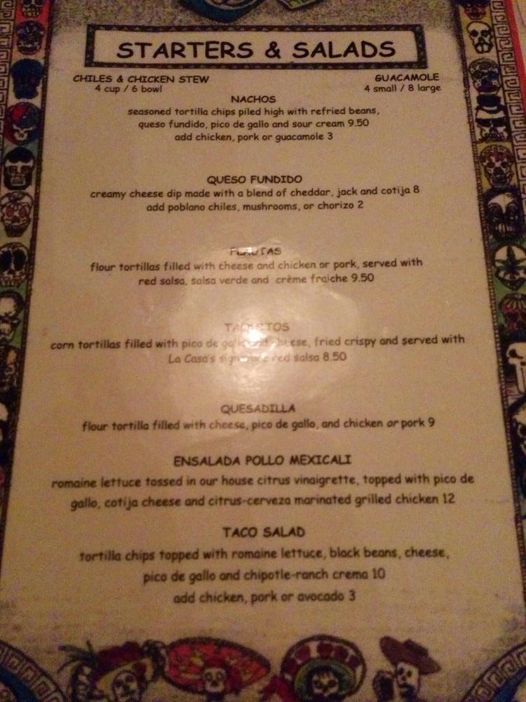 La Casa Restaurant меню