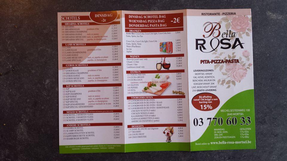 Pizza Bella Rosa меню