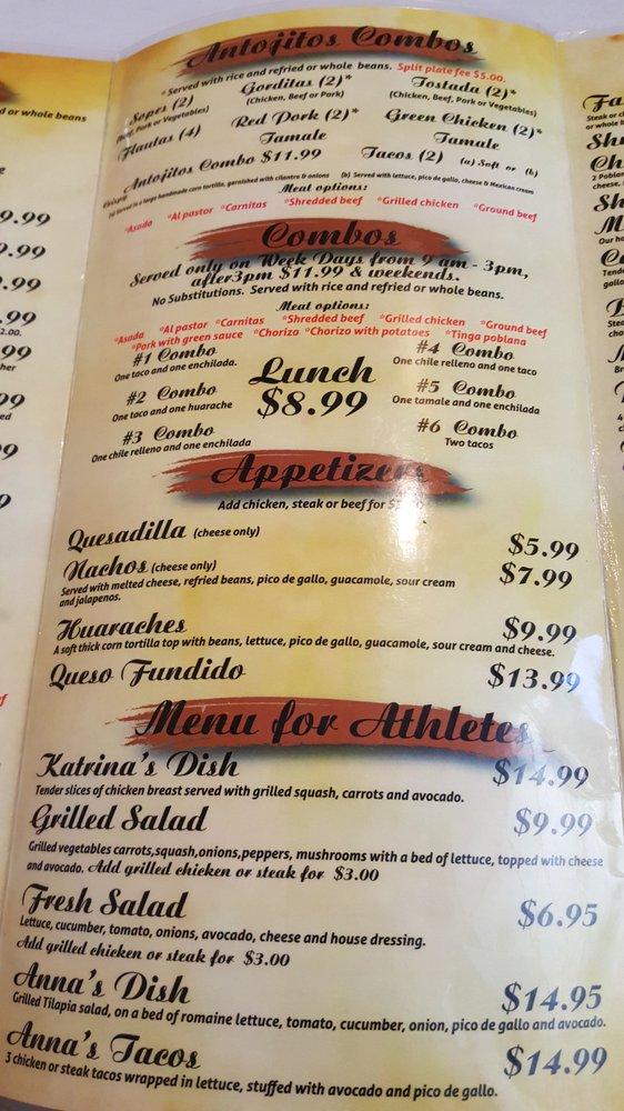 Anna's Mexican Grill меню