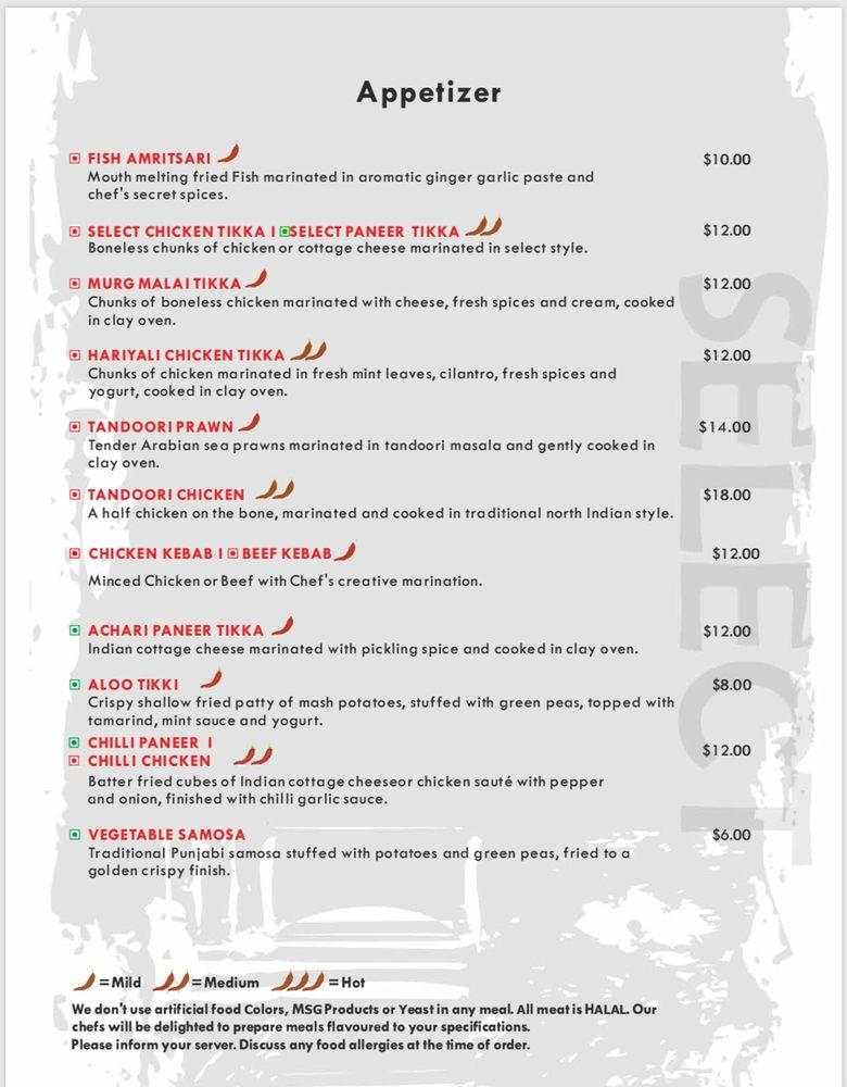 Cafe Select меню