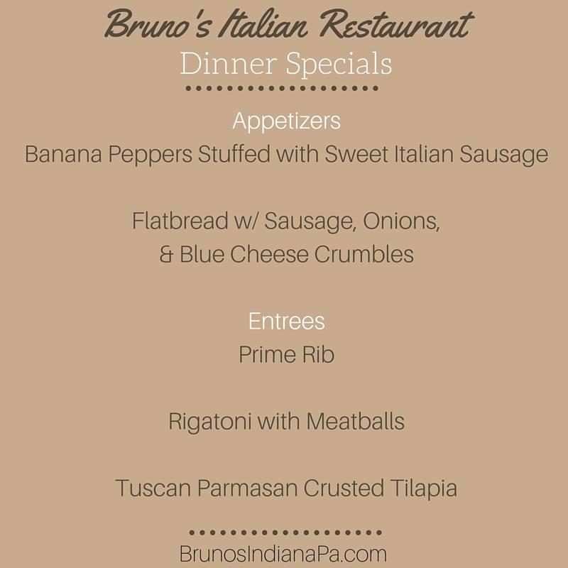 Bruno's Italian Restaurant меню