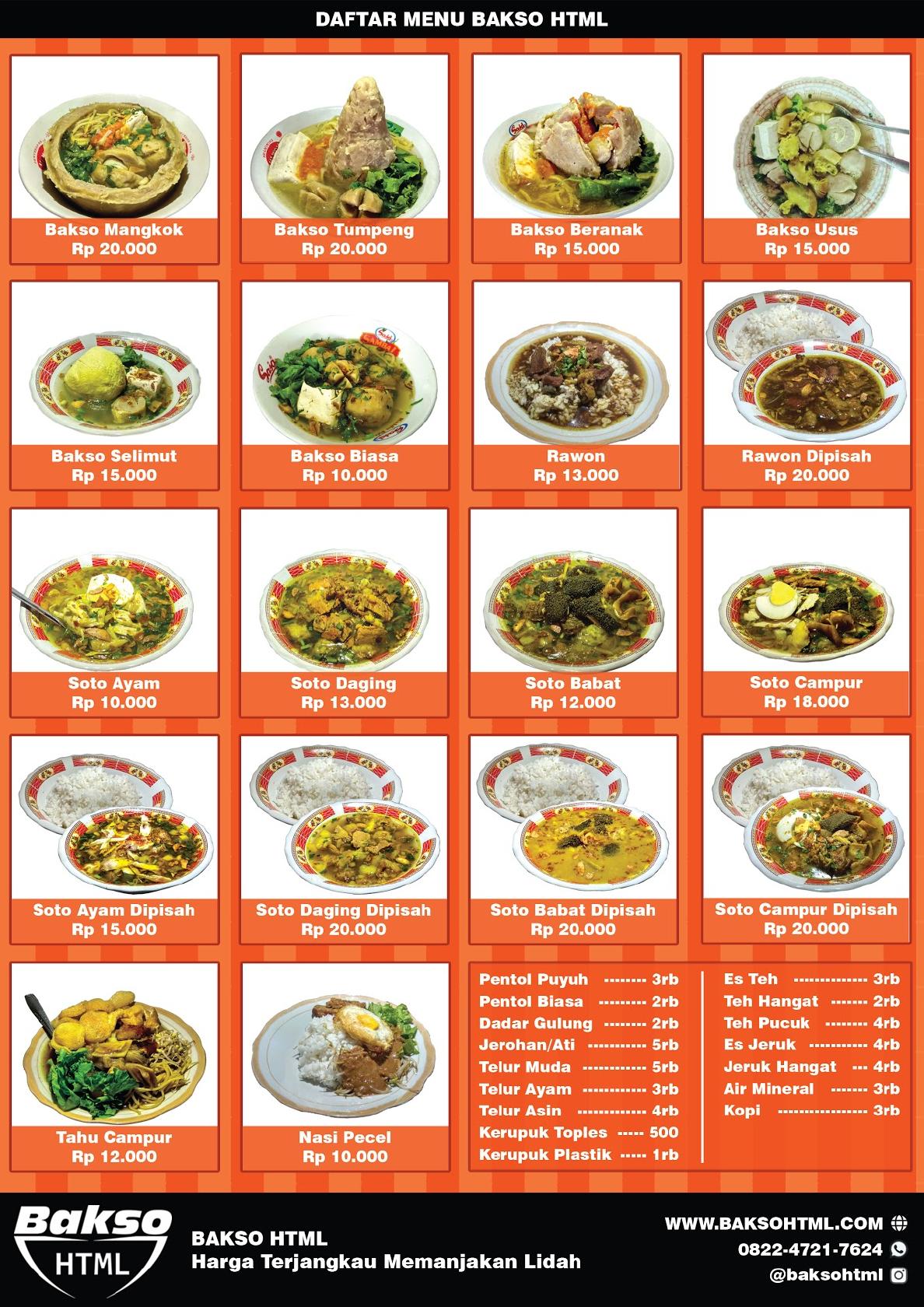 Bakso HTML меню
