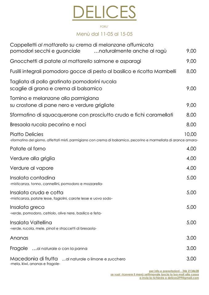 Delices Forlì меню