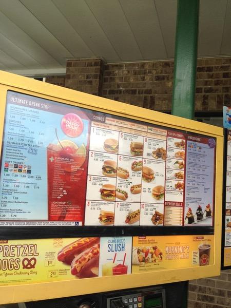 Sonic Drive-In меню