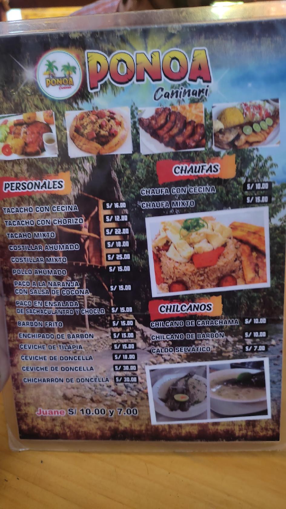 Sabor a mi selva меню