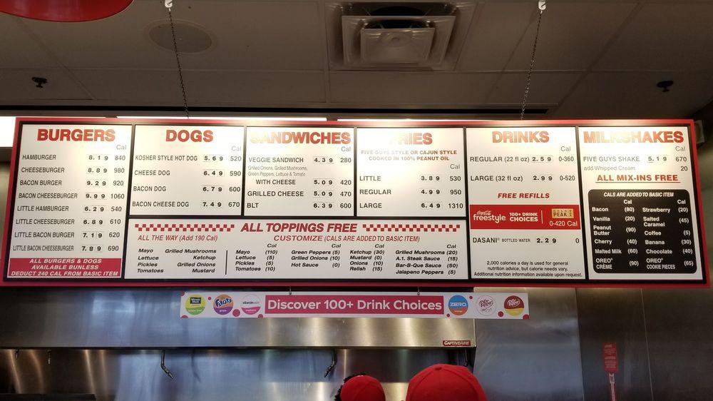 Five Guys меню