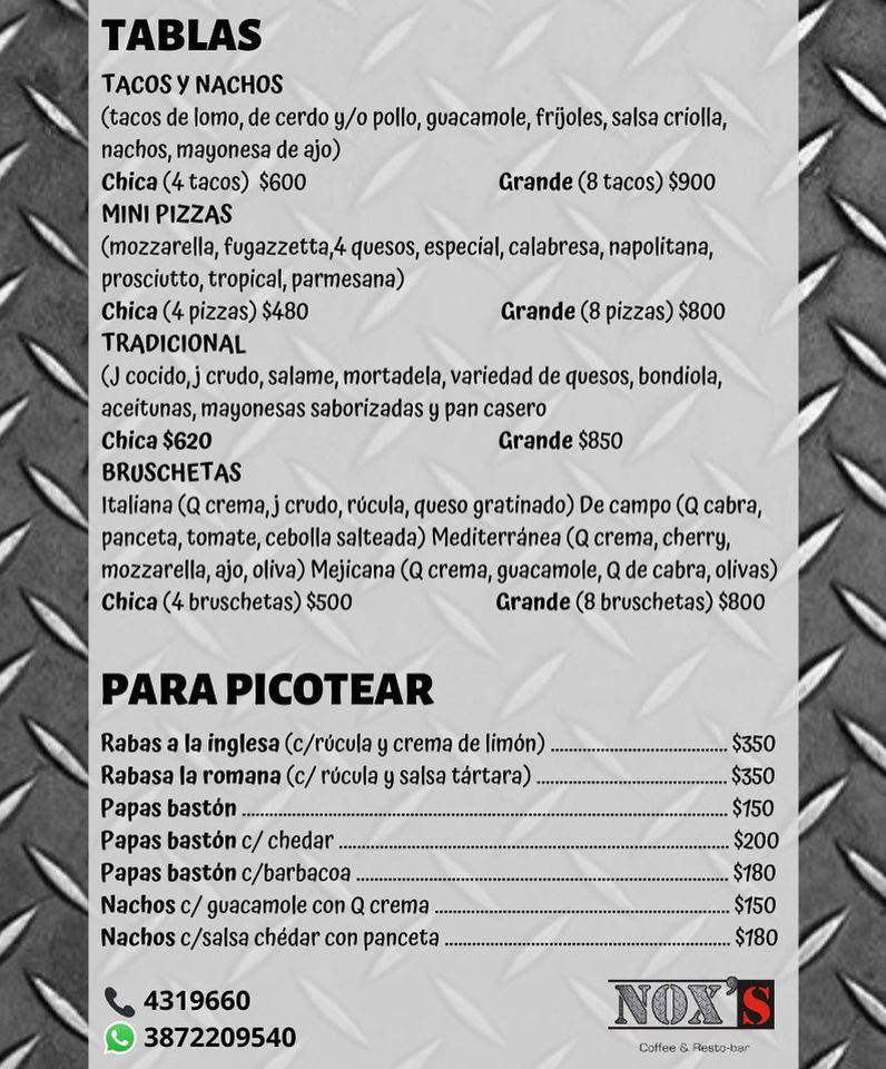 Nox's Coffee & Resto-bar меню