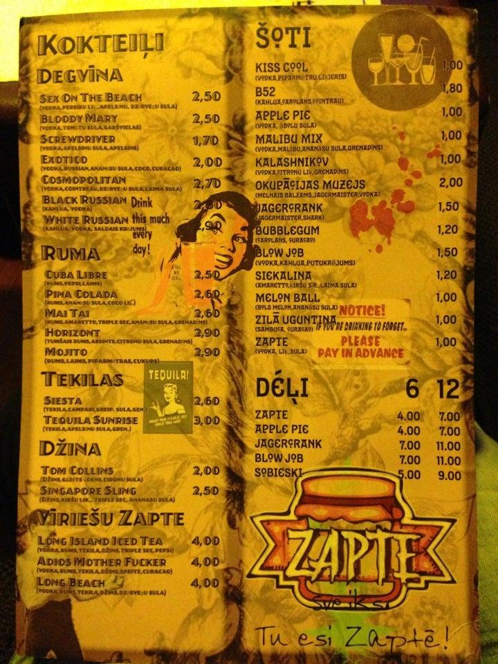 Zapte меню