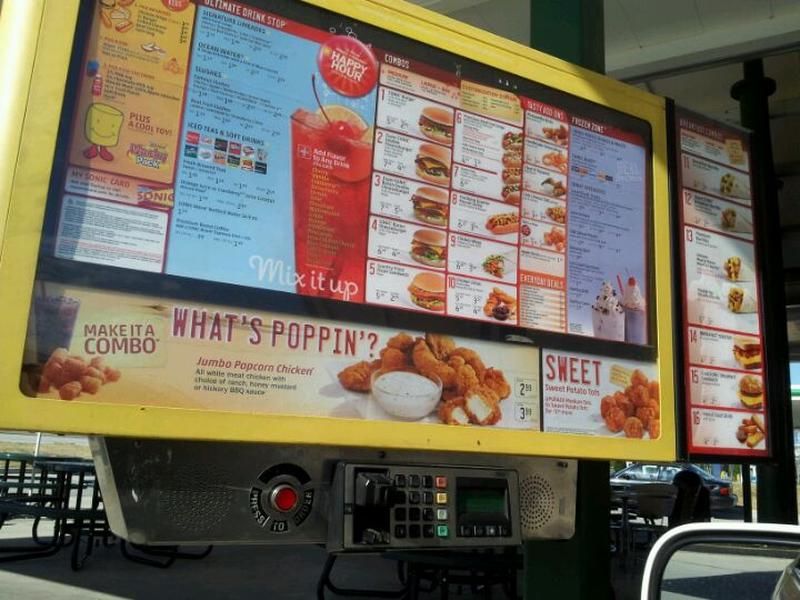 Sonic Drive-In меню