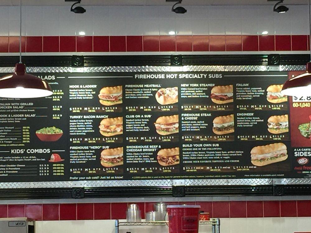 Firehouse Subs меню