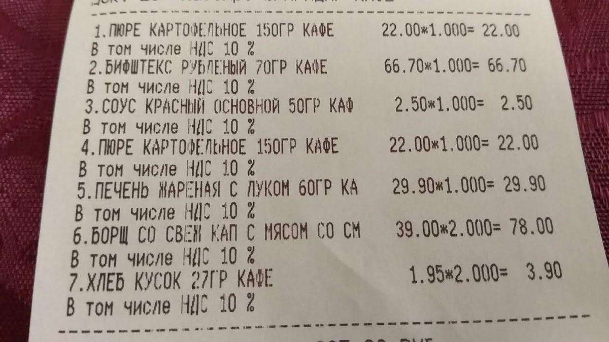 Россия меню
