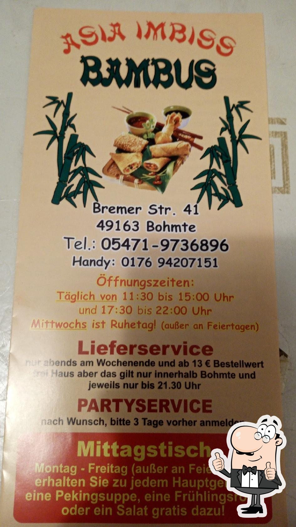 Restaurant Bambus, Bohmte - Restaurant menu, prices and reviews