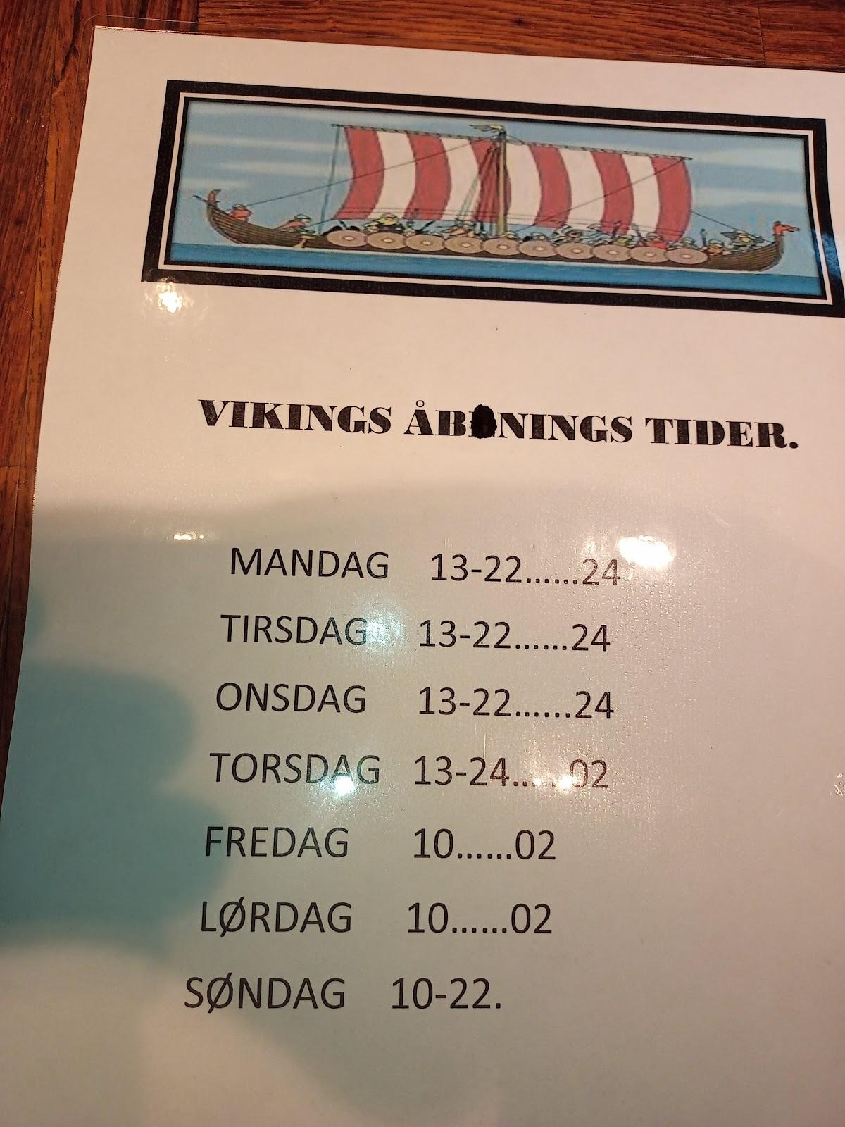 Cafe Viking. меню