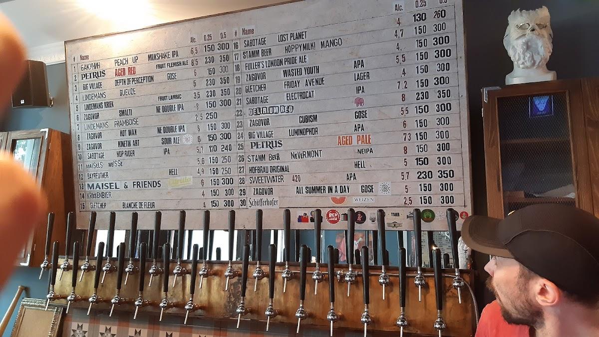 TSAR beer room's меню