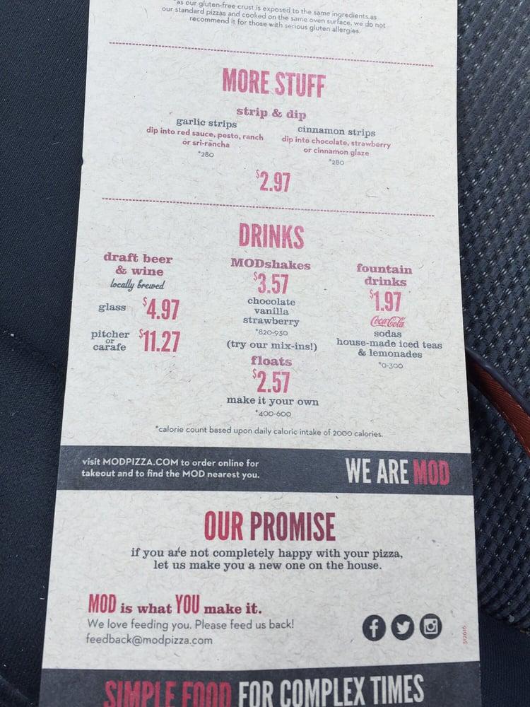 MOD Pizza меню