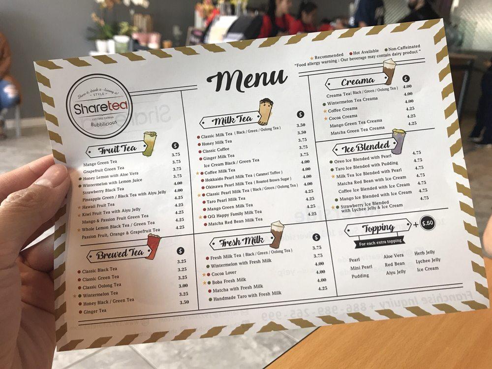 Sharetea меню
