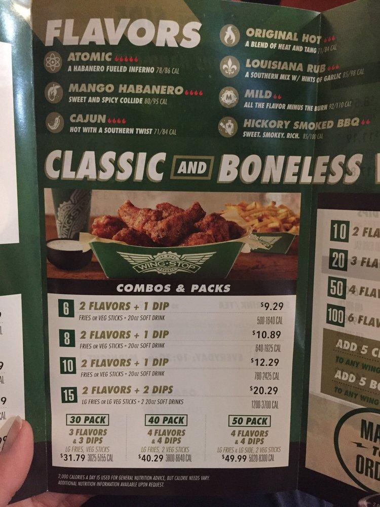 Wingstop меню