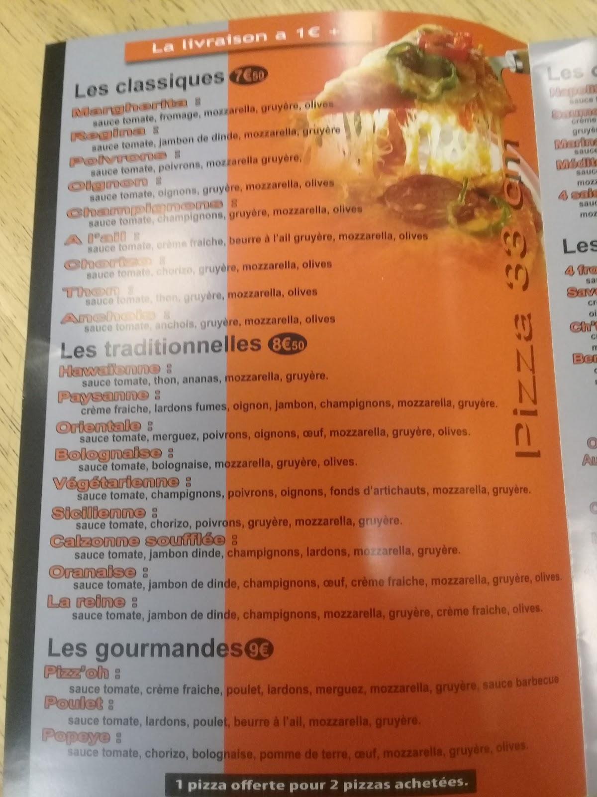 Pizza Pizz'oh меню