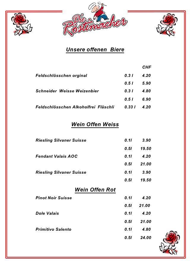 Die Röstimacher меню