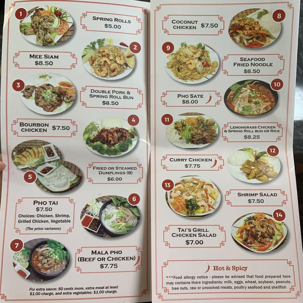 Tai's Vietnamese Food меню