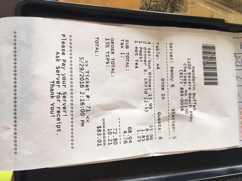 Mandarin Buffet меню
