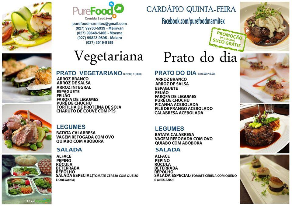 PureFood Vitória ES меню
