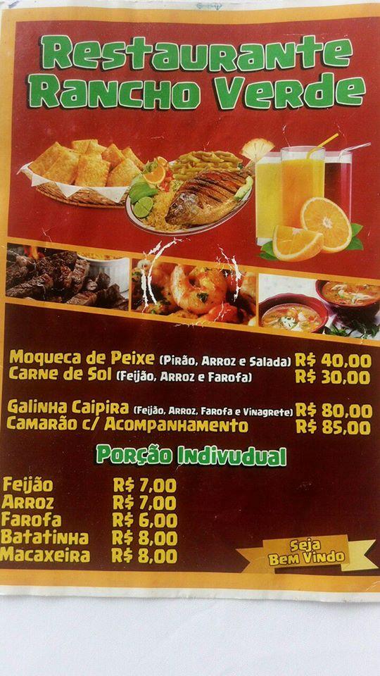 Restaurante. Rancho Verde меню