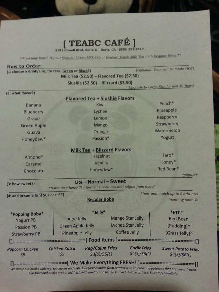 Teabo Café меню