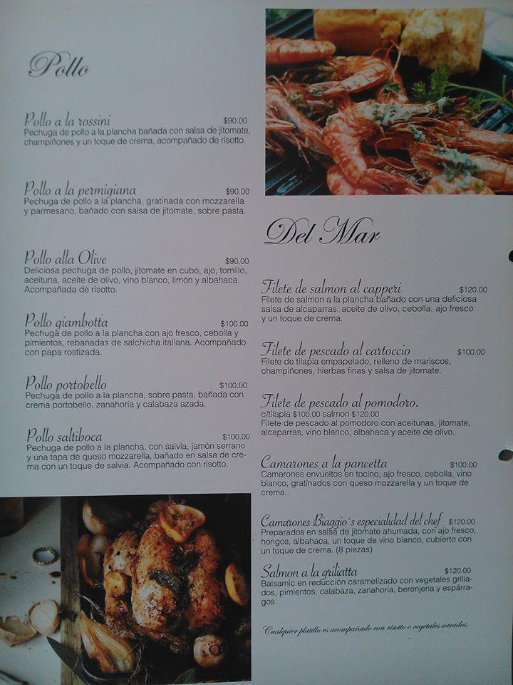 Biaggios Ristorante Italian меню