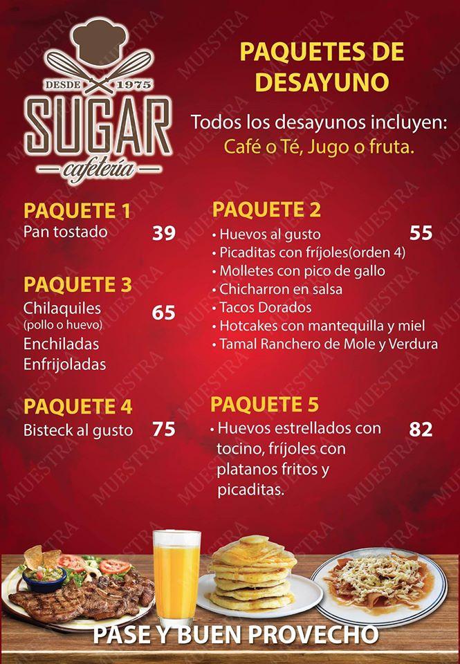 Restaurant Sugar меню