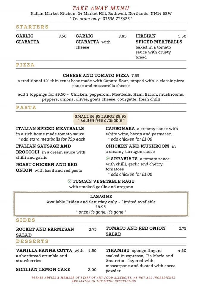 Italian Market Kitchen меню