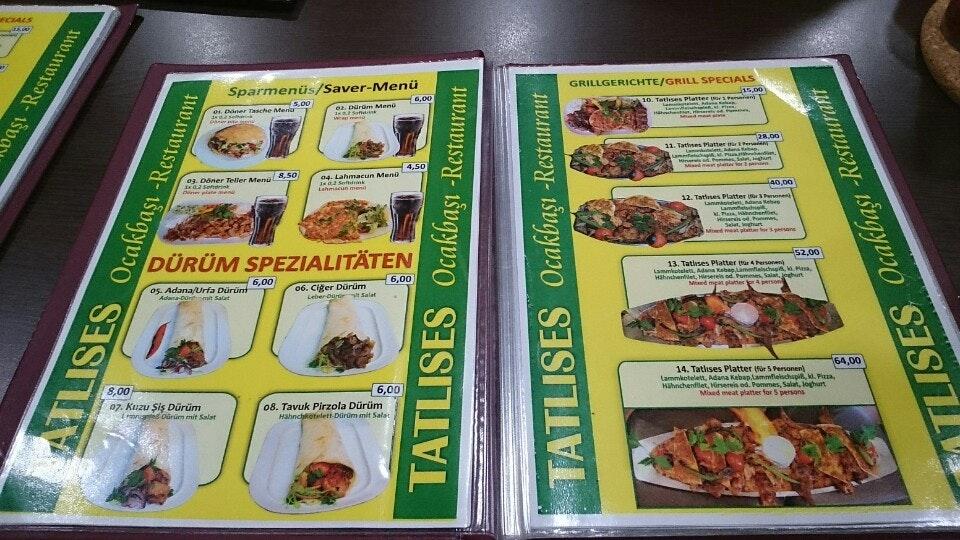 Öz Tatlises меню