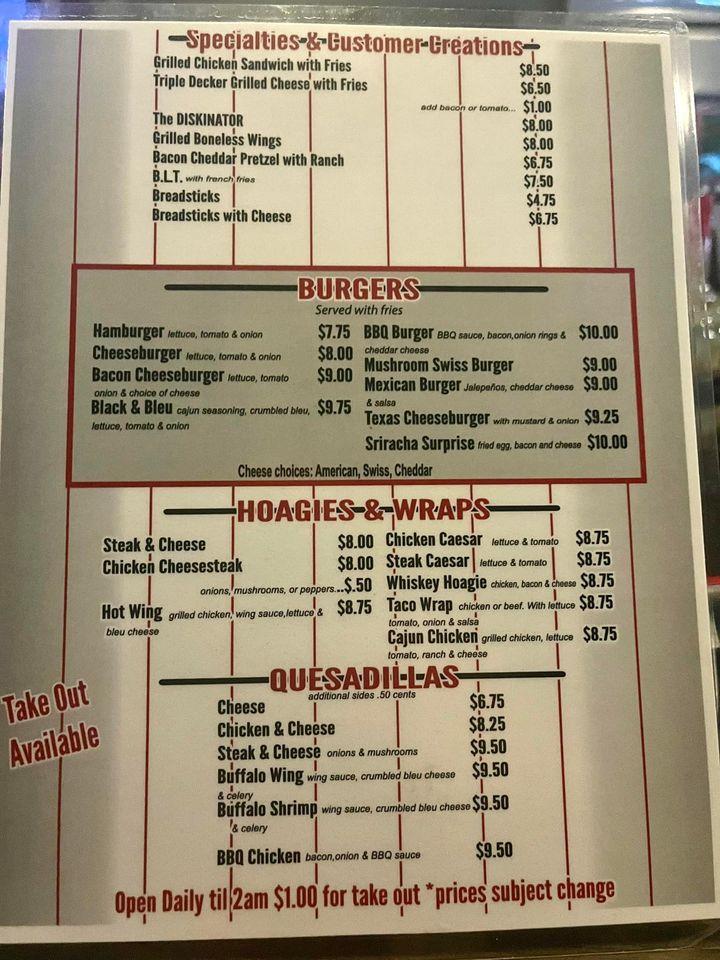 Diskin's Saloon меню